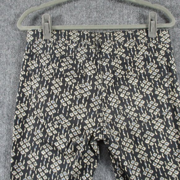 Pilcro Pants Women 28 Black Geometric Ankle Zip Serif Stretch Anthro Fit 30x28 - Picture 8 of 16